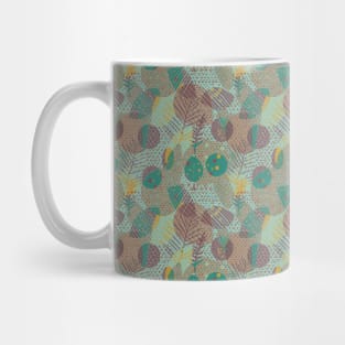 Polka dots nature elements green Mug